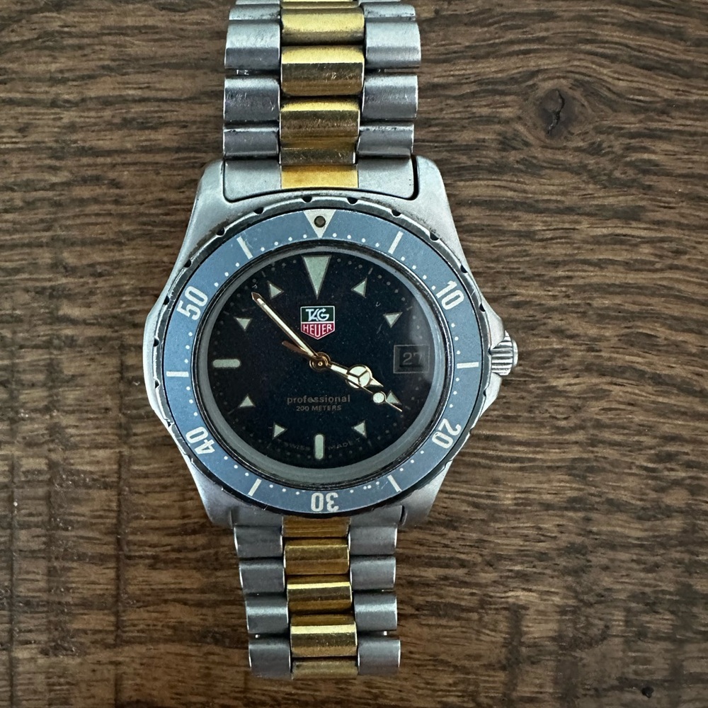 Vintage TAG Heuer Professional 200M Two-Tone Diver Watch | Swiss | Date